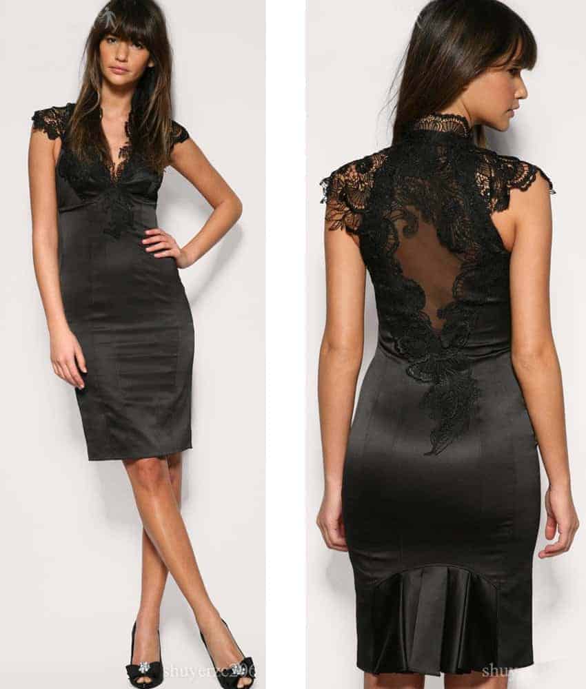 The stylish black dresses Women styles hairstyles makeup ...