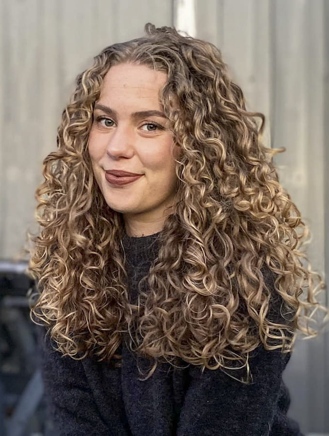 blonde Curly hairstyles for long hair simple