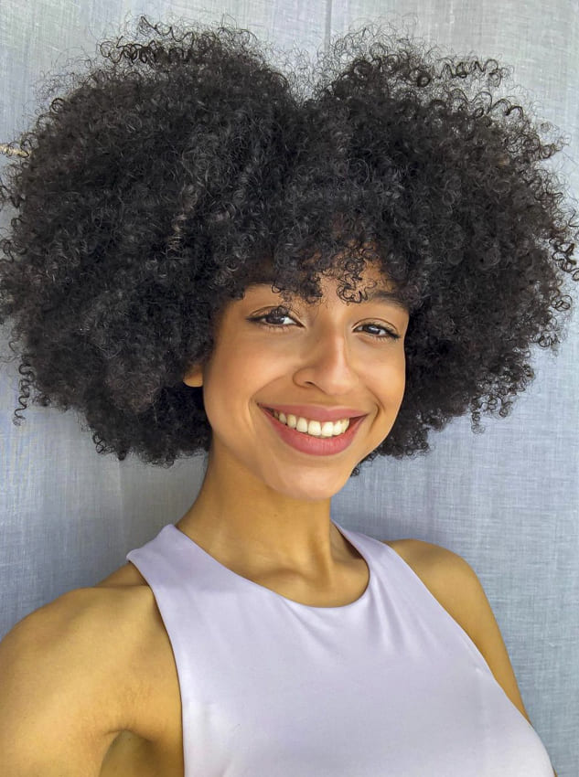 blacck women short curly hairstyles with bangs