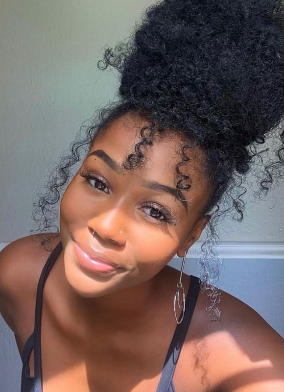 long updo curly black women hairstyles