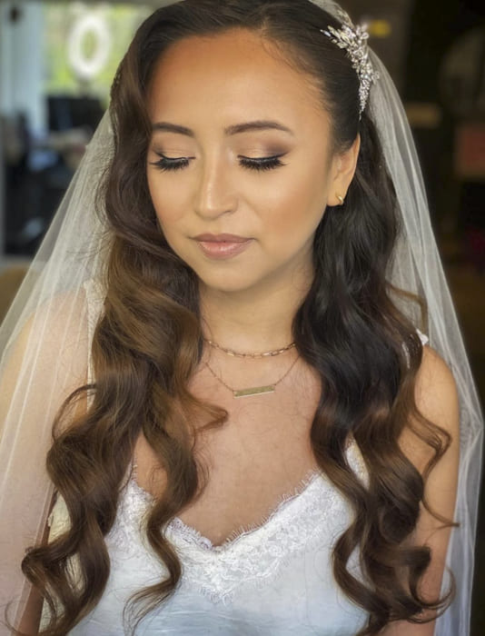 Long layered bridal wedding hairstyles
