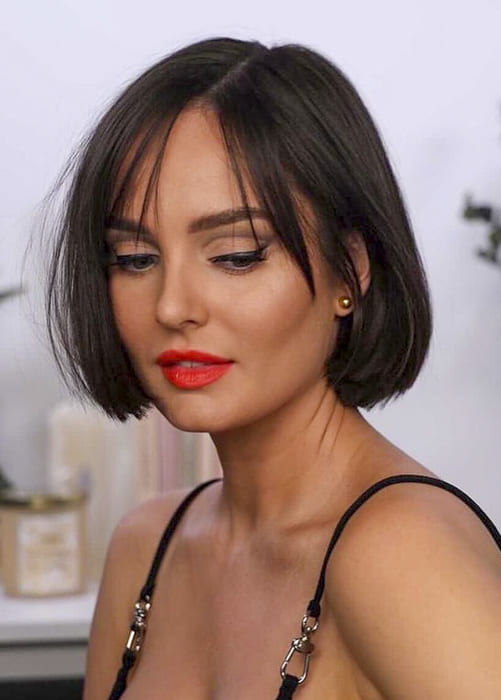 Short bob straight chin length hairstyles