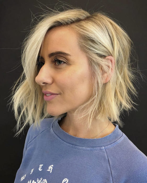 Short bob wavy chin length hairstyles