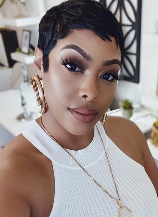 Short pixie black hairstyles for black women