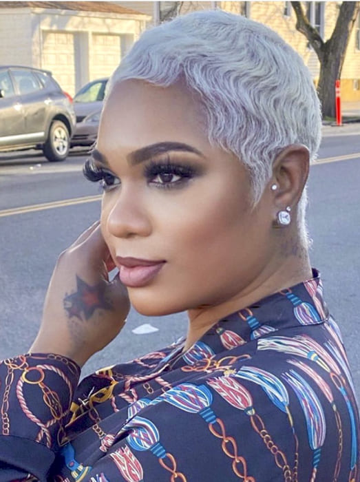 White pixie short hairstyles for black women