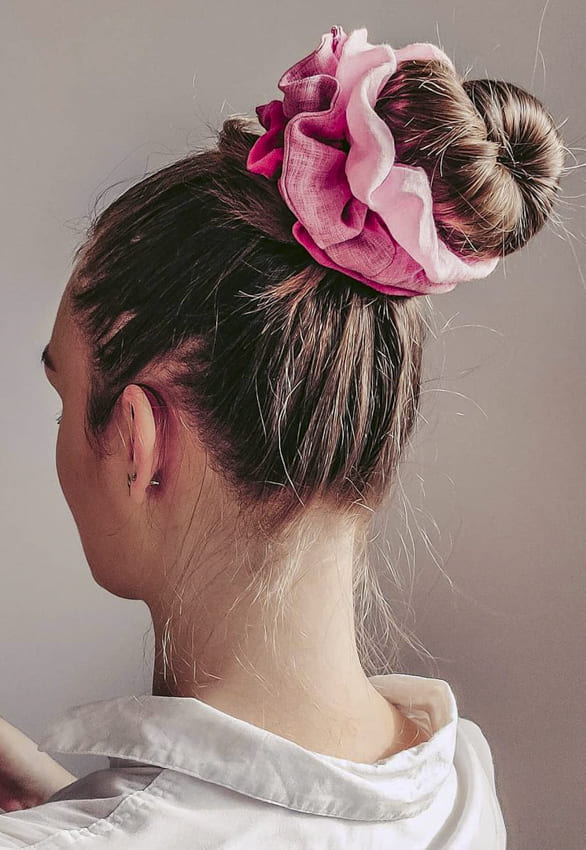 Awesome brown hair wtih bun