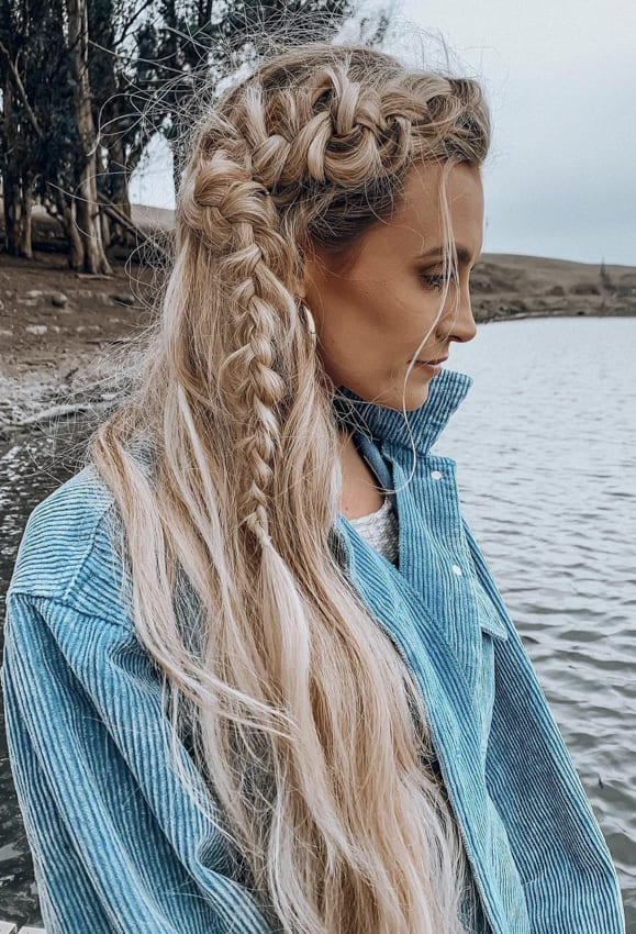 Blonde Ombre Side Fishtail Boho Hair