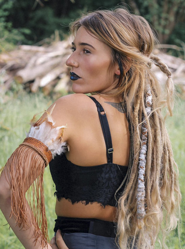 Long Brown Cornrow Boho Hair