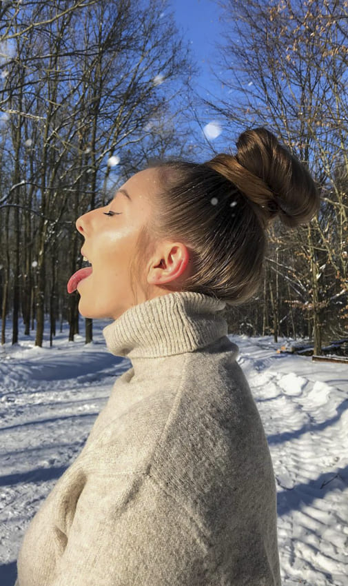 Lovely bun hair for winter