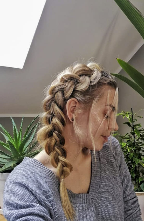 Medium ombre french braids hairstyles