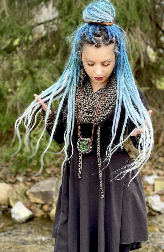 Ombre Blue Boho Hair