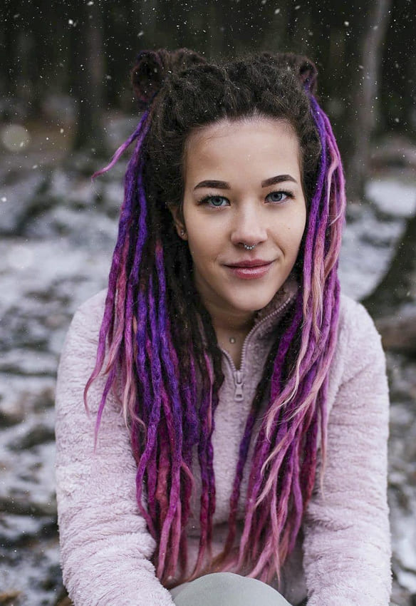 Purple Long Boho Hair