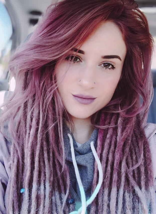 Soft Pink Ombre Boho Hair