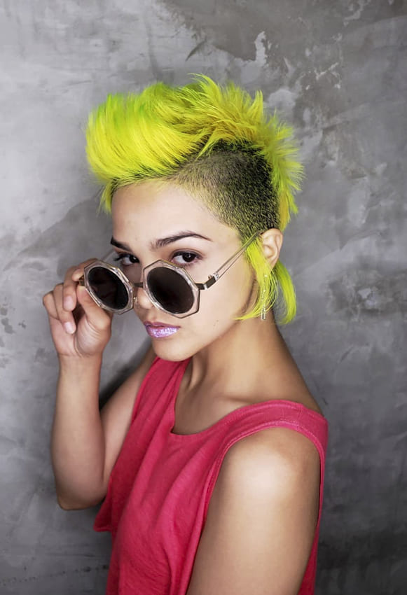 Yellow green ombre mohawk hairstyles