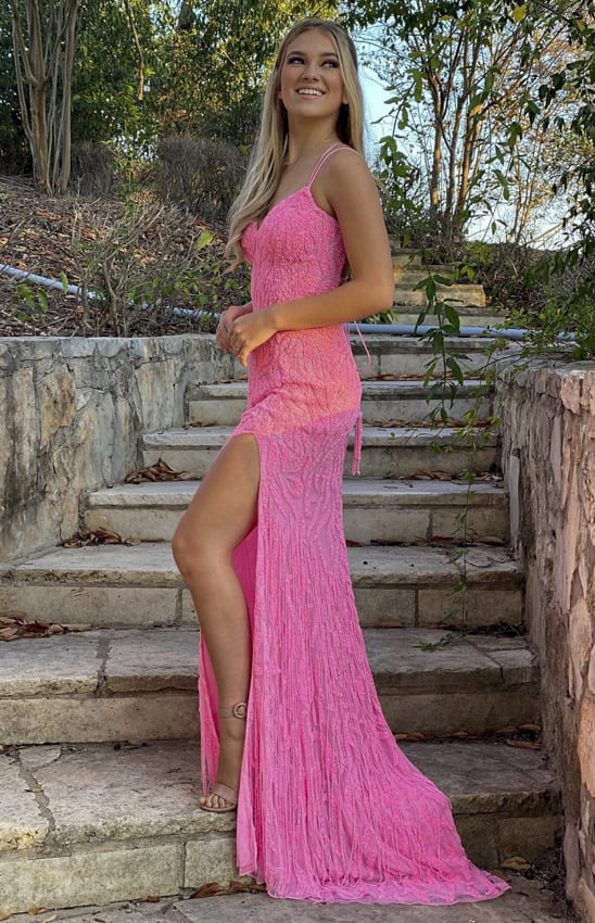 Pink long dress