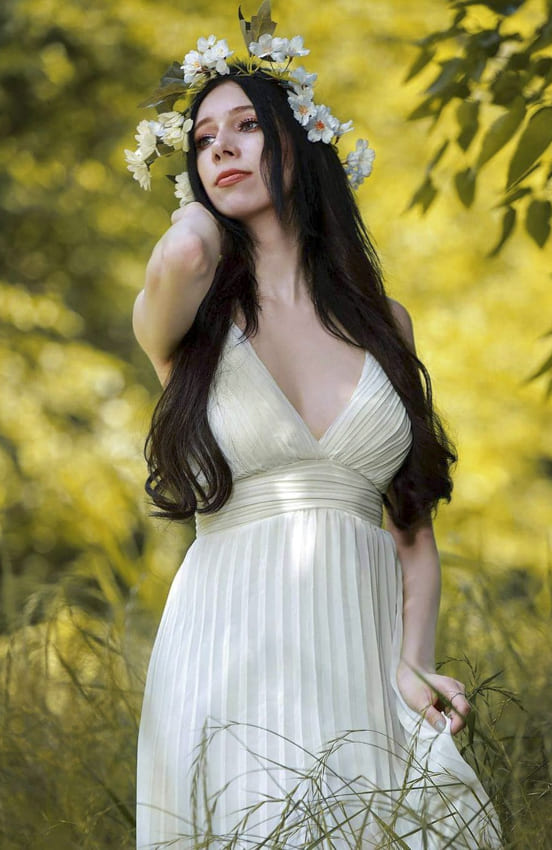 White long dress