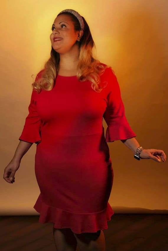 Plus size red dress