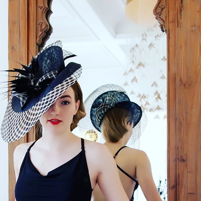 Feathered retro stylish ladies hat
