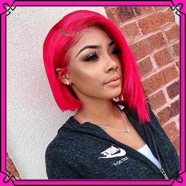 Short Bob Hairstyles Red Color For Black Women