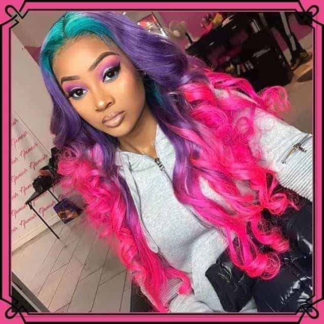 Rainbow Color Hairstyles for Black Women