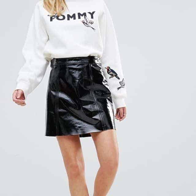 Sexy and bright Short Leather Skirt