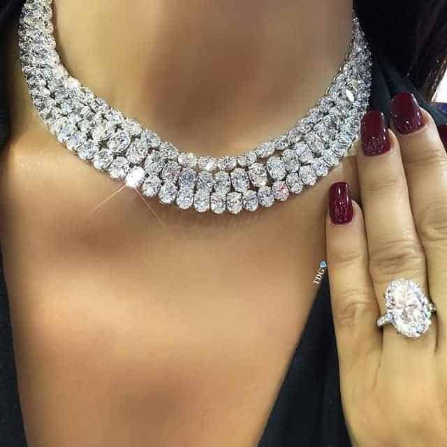 Very expensive diamond necklace and ring design.