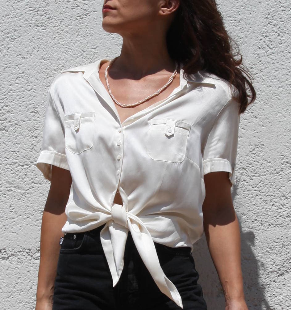 White Silk blouse