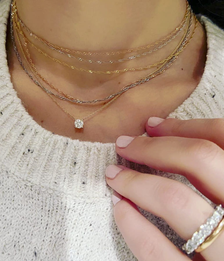 floating diamond necklace