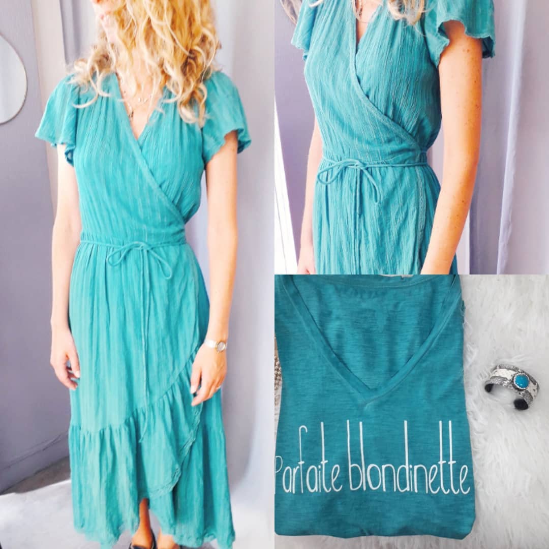 Turquoise dress to wear at home everyday