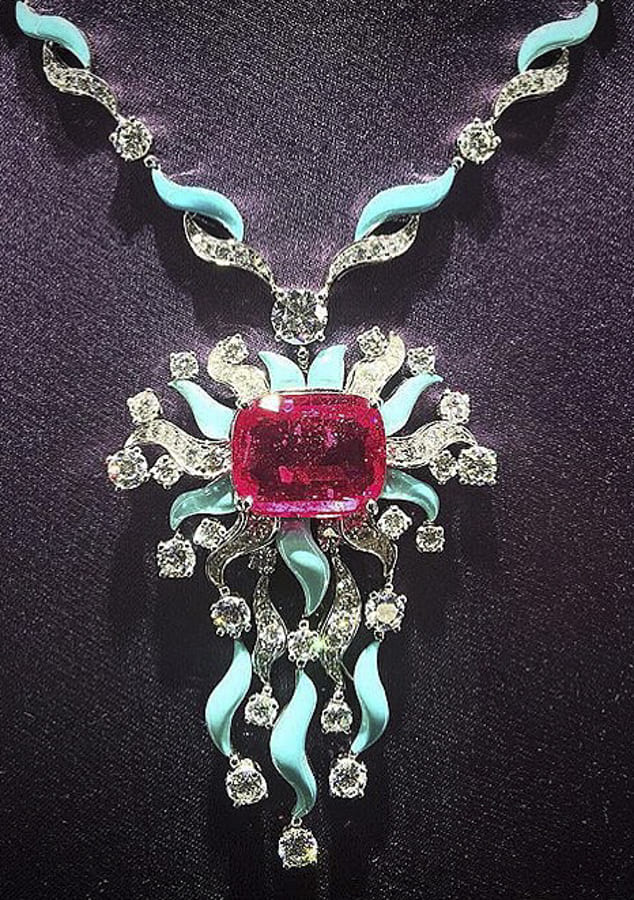 ruby and diamond necklace