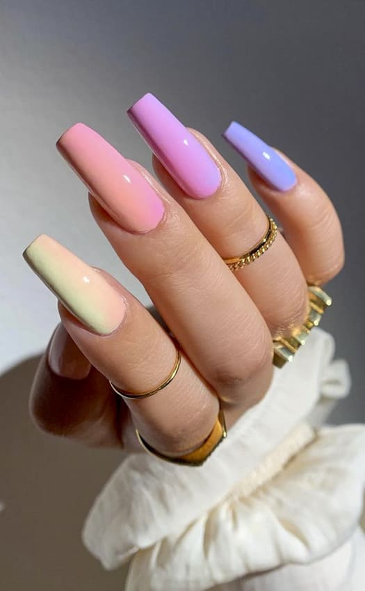 Rainbow summer nails design ideas