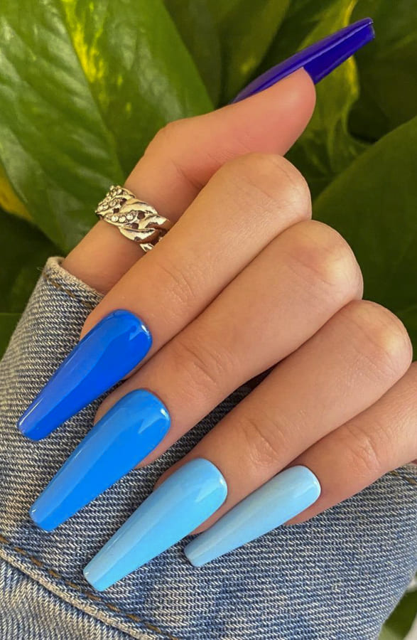 Light blue acrylic nails