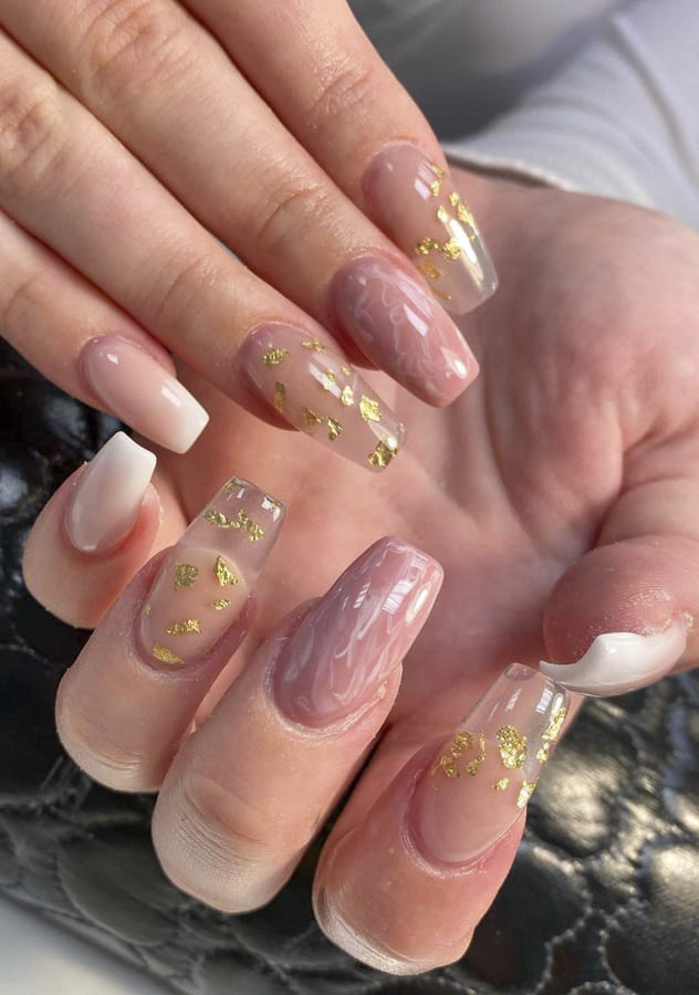 Clear acrylic nails Designs