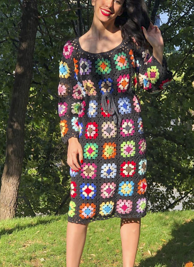 crochet granny square dress (2)