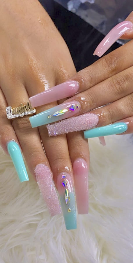 Long acrylic nails Designs