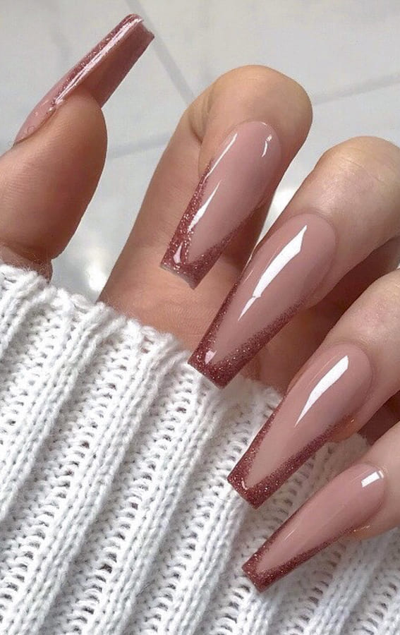 Nude acrylic nails Designs