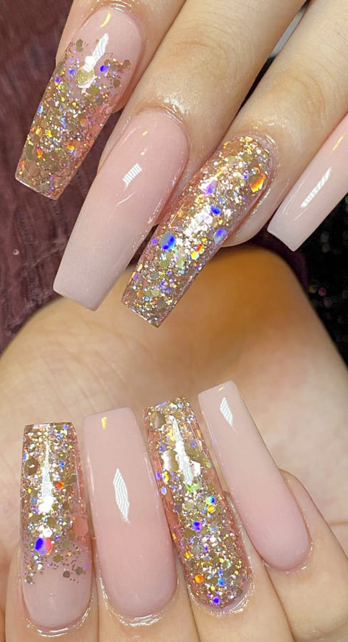 Nude acrylic nails Designs