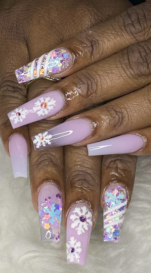 Pink acrylic nails Designs