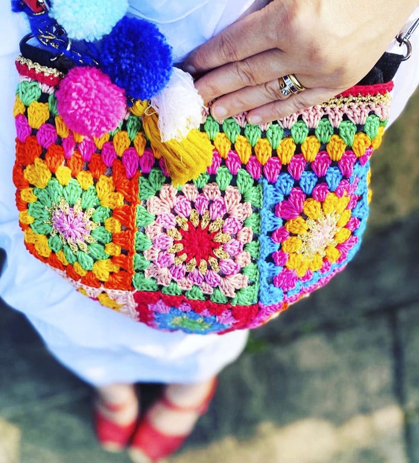 Pink Granny Square Crochet Bags (1)