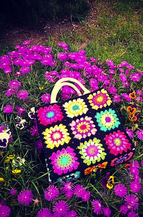 Pink Granny Square Crochet Bags (2)