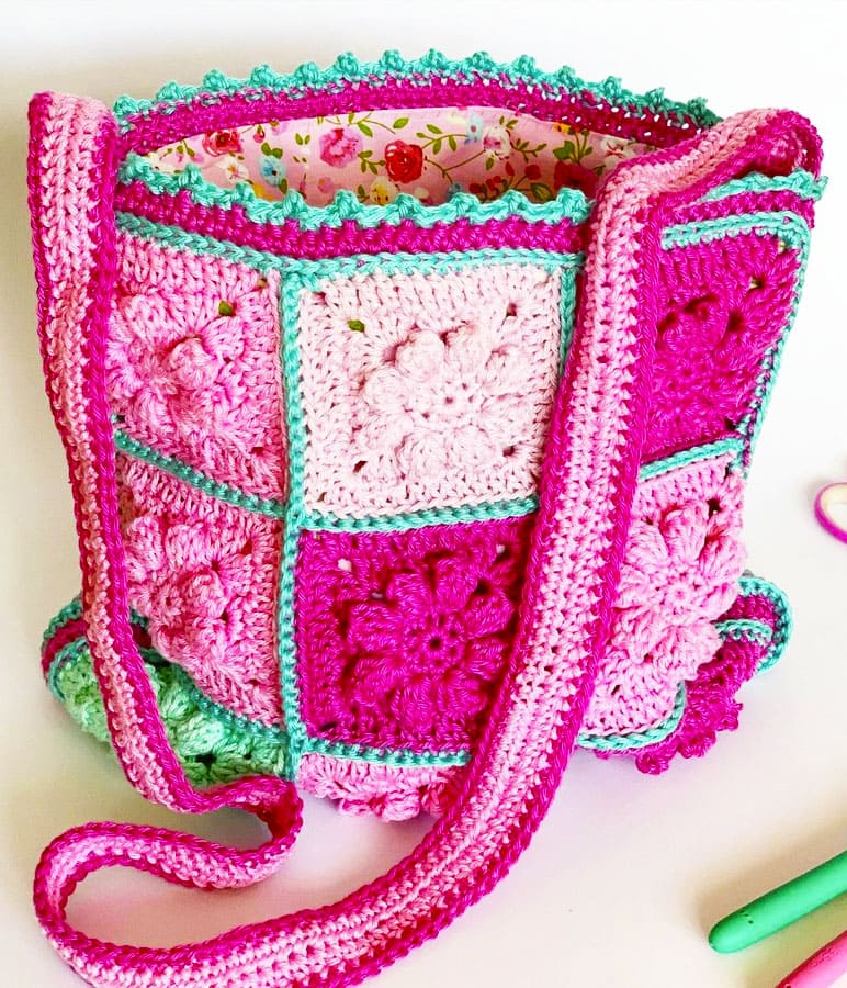 Pink Granny Square Crochet Bags (3)