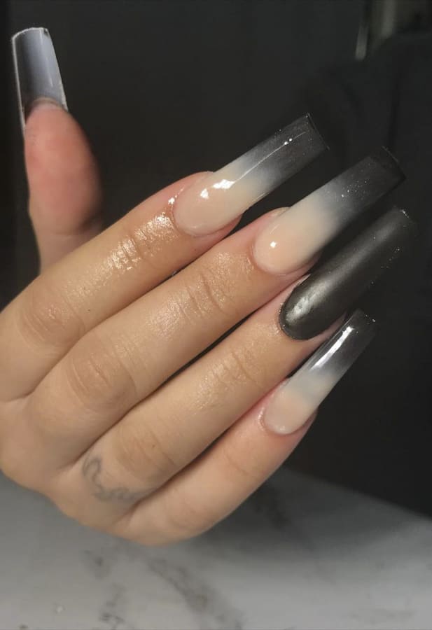 black ombre nails (1)