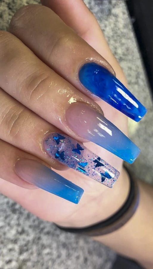 blue ombre nails (2)