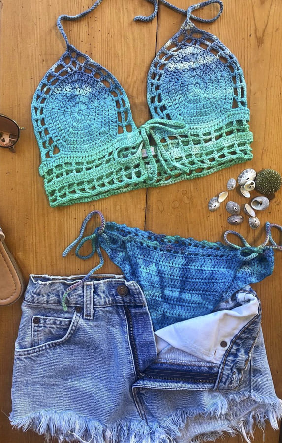colorful crochet bikini