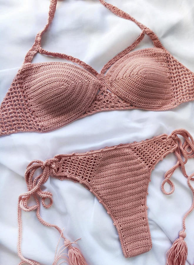 crochet bikini set