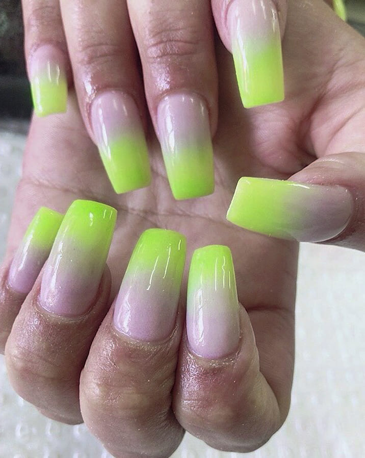 green ombre nails (2)