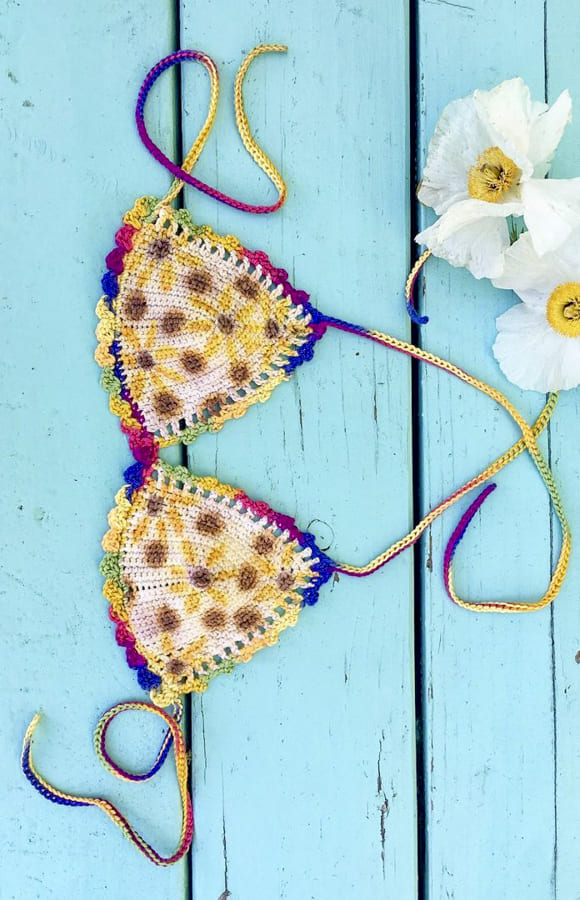 multicolor crochet bikini