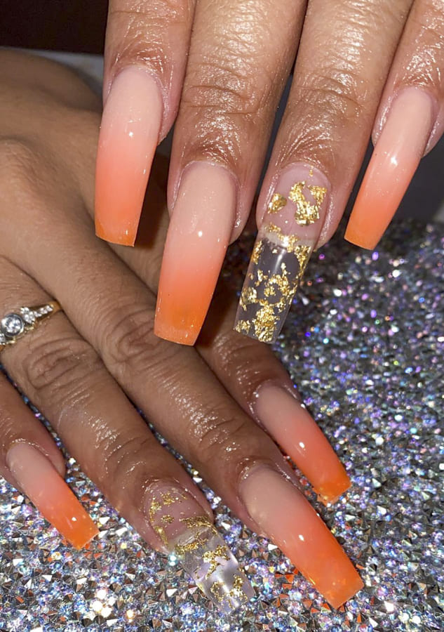 orange ombre nails (1)