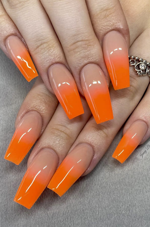 orange ombre nails (2)