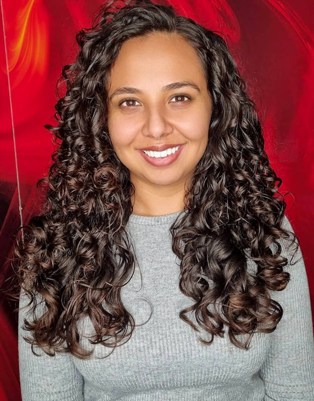 Black long curly hair